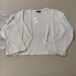 Talbots White Gold Bolero Shrug NWT Size Small